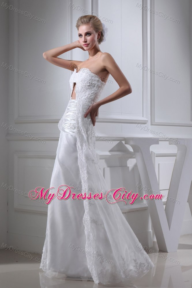 Sexy Sweetheart Lace Ruching Bridal Dress with Cutouts