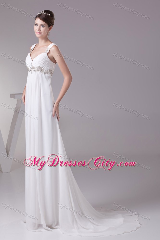 Appliques Straps Empire Maternity Wedding Dress For 2013