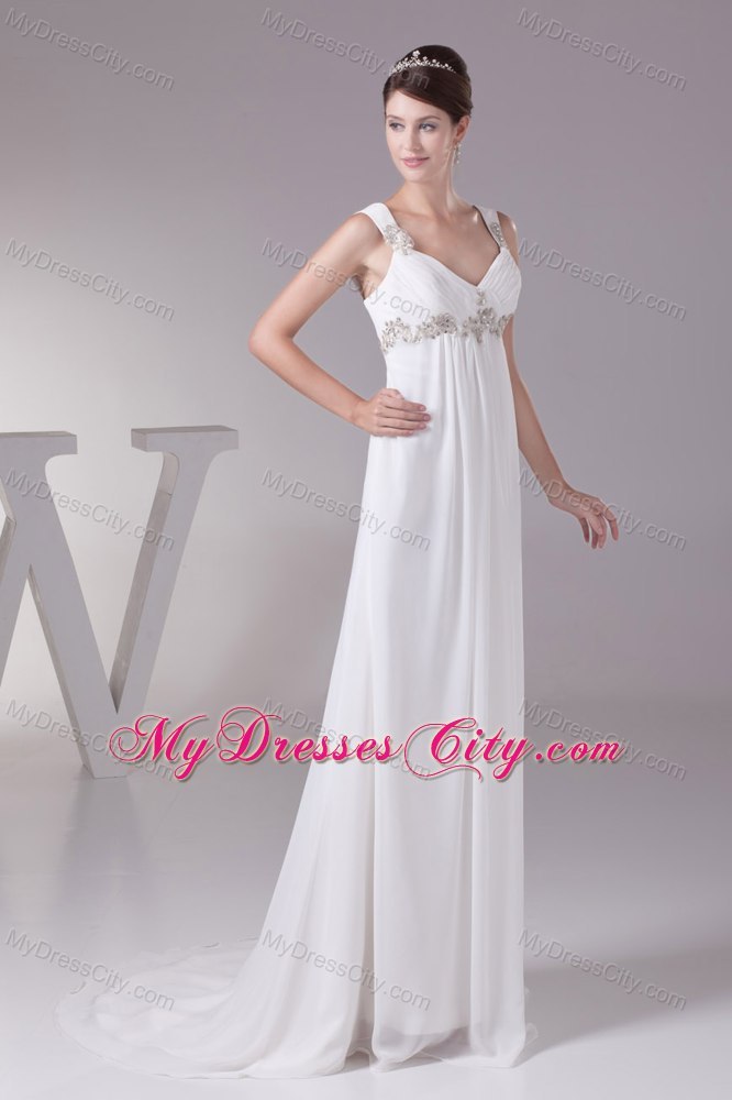 Appliques Straps Empire Maternity Wedding Dress For 2013