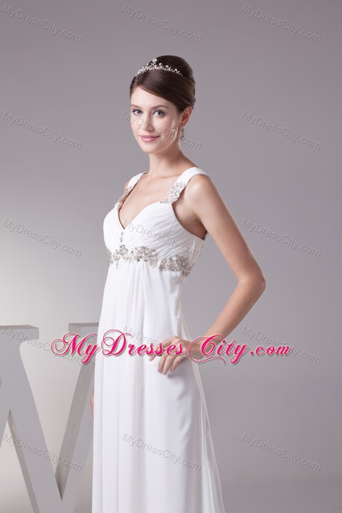 Appliques Straps Empire Maternity Wedding Dress For 2013