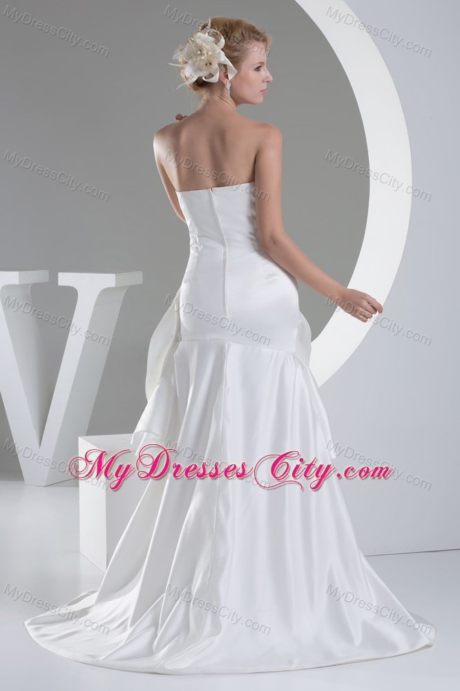 Amazing Sweetheart High-low Flower with Beading Wedding Dress