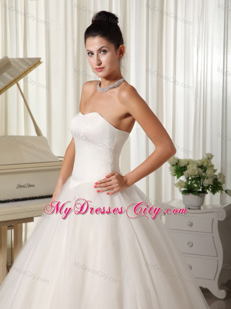 Cheap Simple Tulle Sweetheart Princess 2013 Wedding Reception Dress