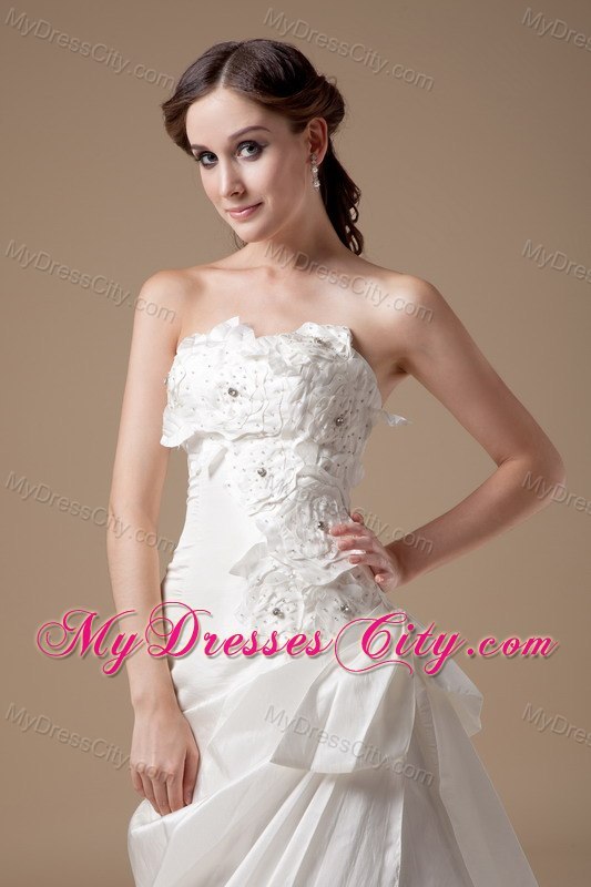 Appliques Sweetheart Brush Train Taffeta 2013 Wedding Bridal Gown