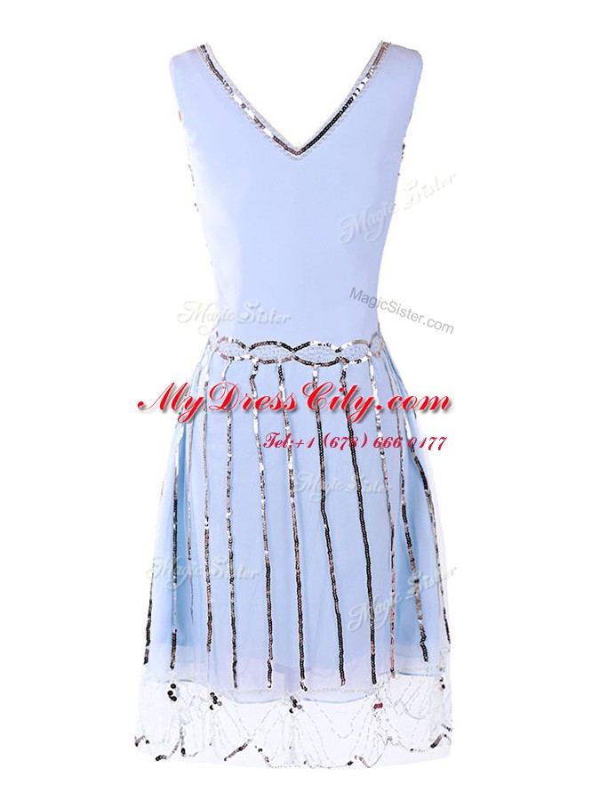 Lavender Side Zipper Scoop Sequins Prom Party Dress Tulle Sleeveless