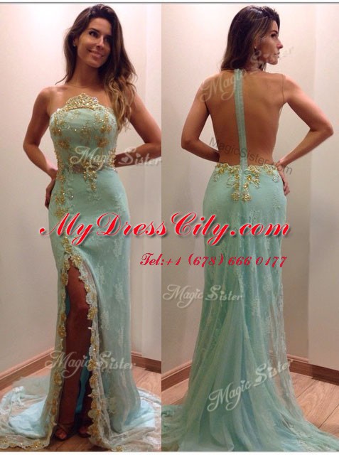 Hot Selling Mermaid Sleeveless Court Train Sequins Zipper Dress for Prom