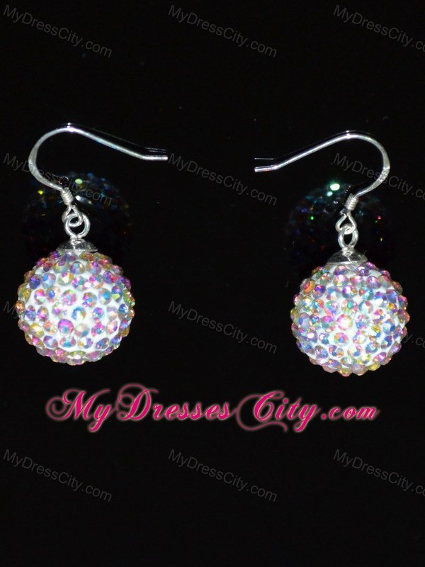 Popular Multi-color Round Rhinestone Earrings