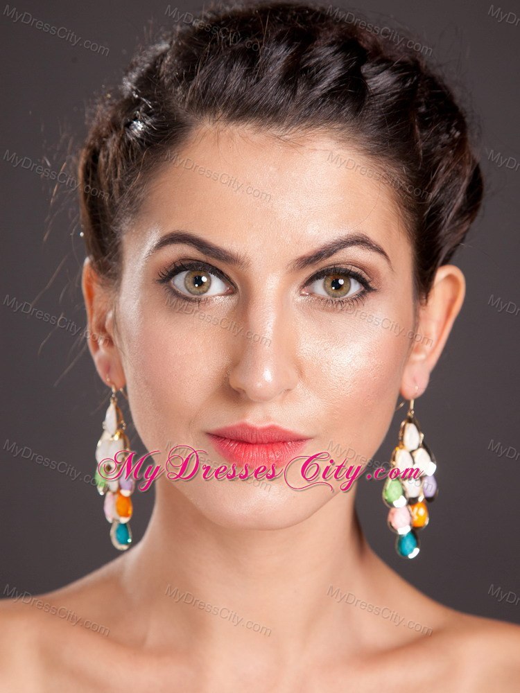 Elegant Gold Plated Chandelier Drop Earrings