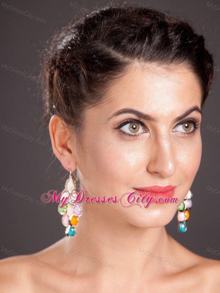 Elegant Gold Plated Chandelier Drop Earrings