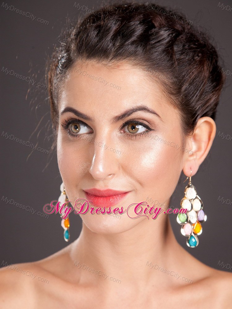 Elegant Gold Plated Chandelier Drop Earrings