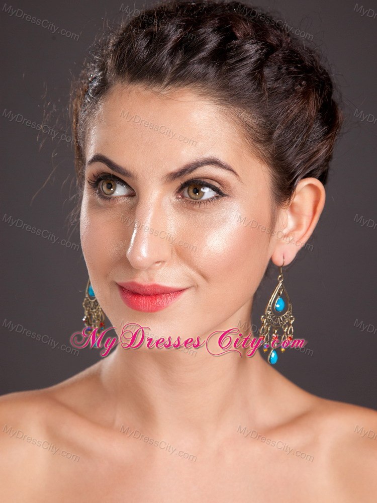 Charming Gold Plated Chandelier Drop Earrings