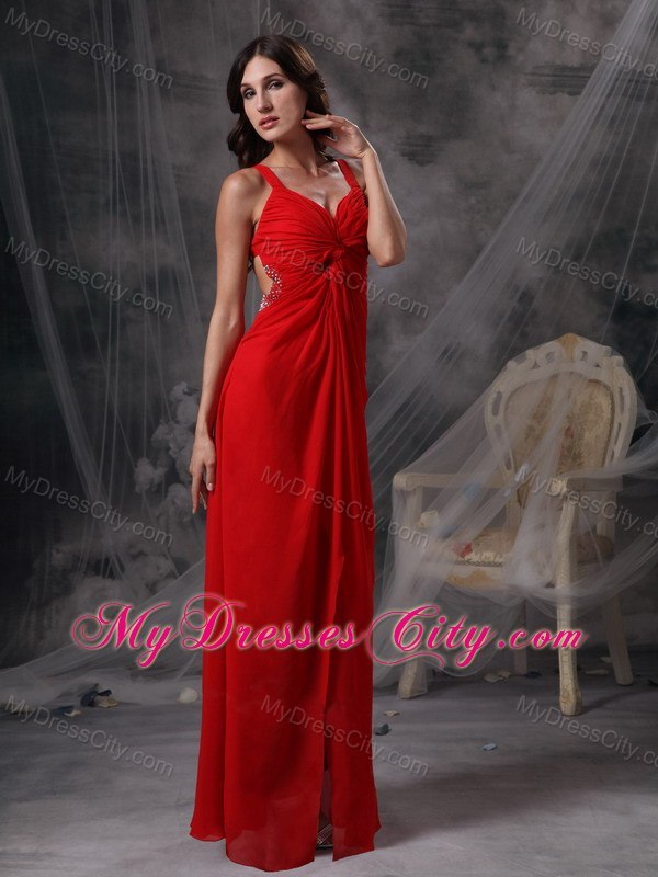 Discount Empire Red Ruched 2013 Prom Dress for Party