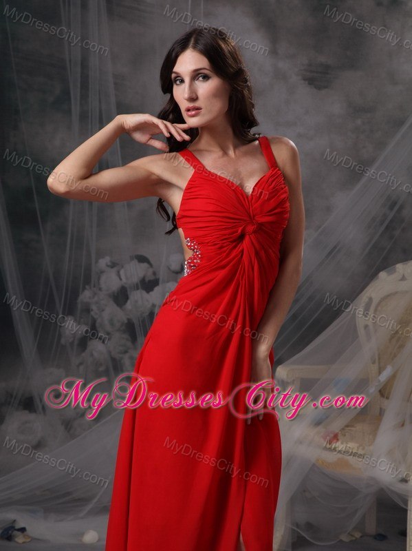 Discount Empire Red Ruched 2013 Prom Dress for Party