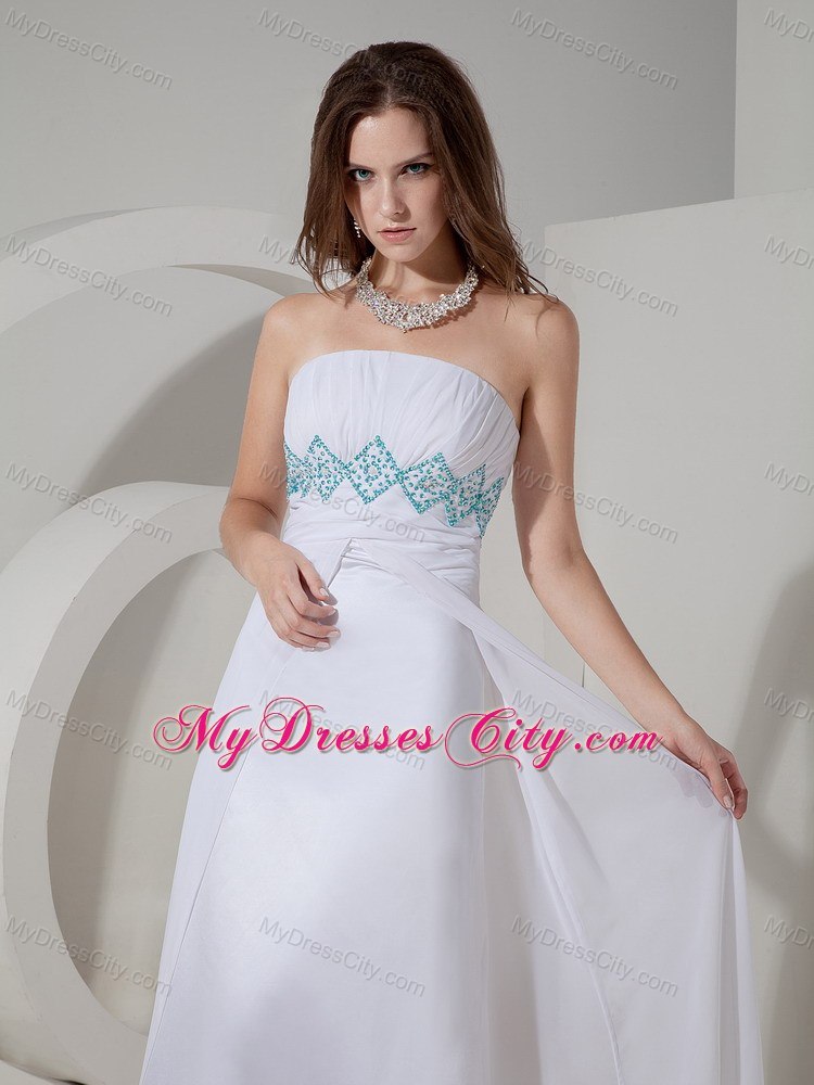 2013 White Ruches and Beaded Chiffon Prom Dress in Party