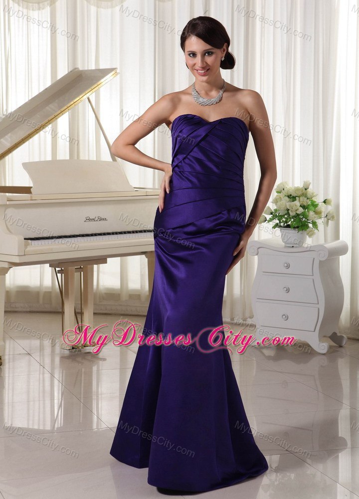 Ruched Sweetheart Mother Of The Bride Dress Taffeta Purple