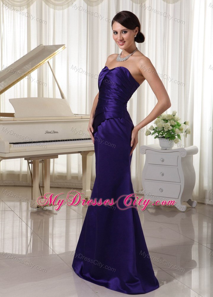 Ruched Sweetheart Mother Of The Bride Dress Taffeta Purple