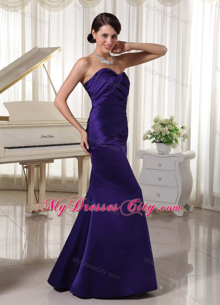 Ruched Sweetheart Mother Of The Bride Dress Taffeta Purple