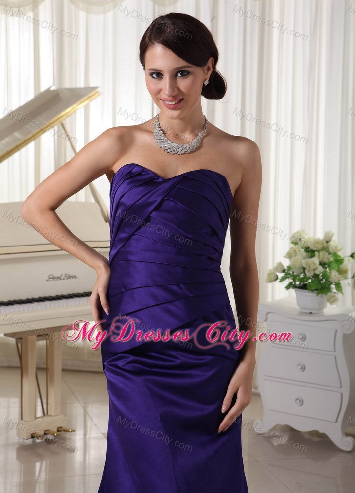 Ruched Sweetheart Mother Of The Bride Dress Taffeta Purple