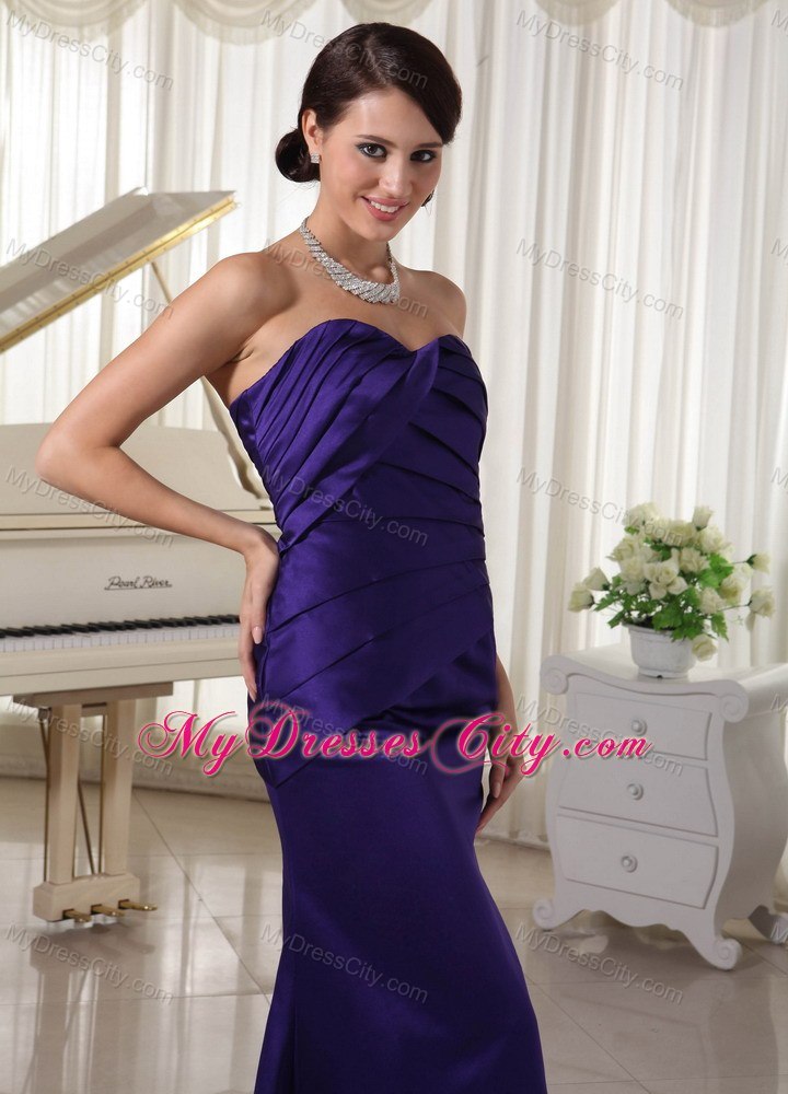 Ruched Sweetheart Mother Of The Bride Dress Taffeta Purple