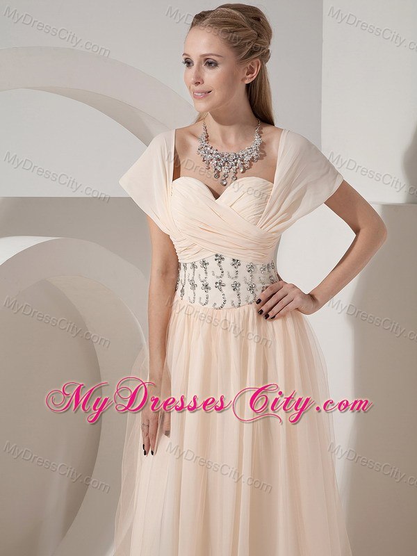 Champagne Sweetheart Wedding Mother Outfits Chiffon with Beading