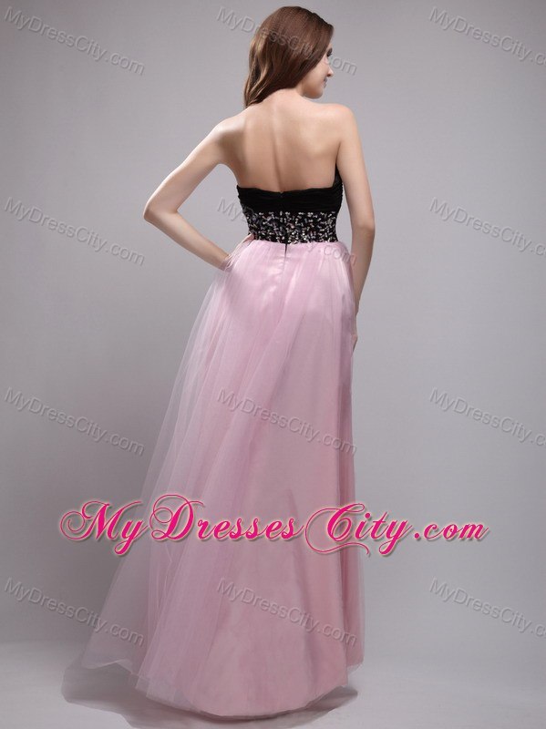 Baby Pink Sweetheart Floor-length Evening Dress with Beading