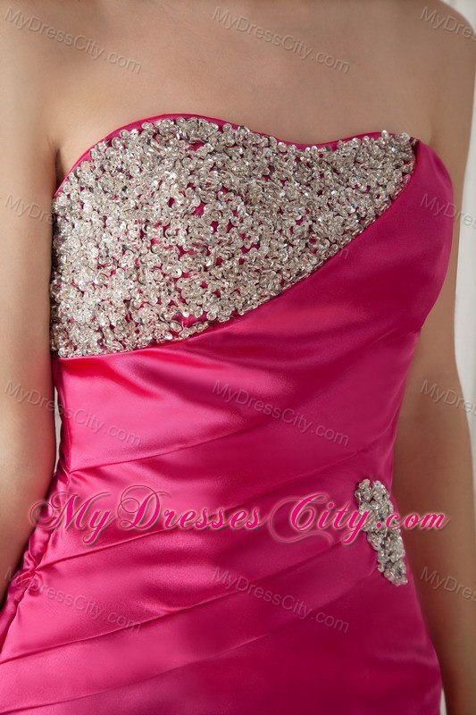 Mermaid Strapless Brush Train Beaded Prom Gown Lace Back