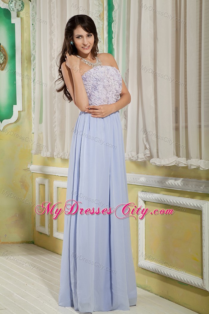 Lilac Empire Strapless Rolling Flower Dress for prom 2013 Spring