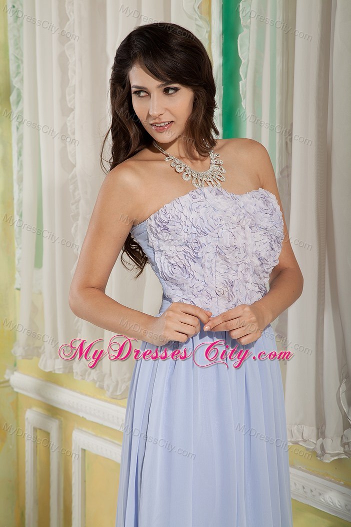 Lilac Empire Strapless Rolling Flower Dress for prom 2013 Spring