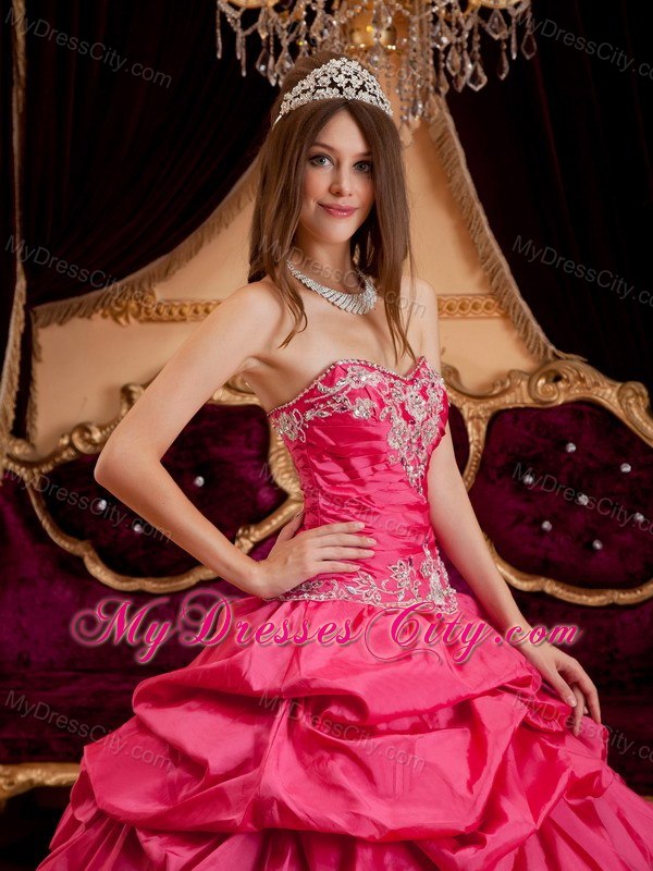 Discount Sweetheart Hot Pink Quinceanera Dress with Layers