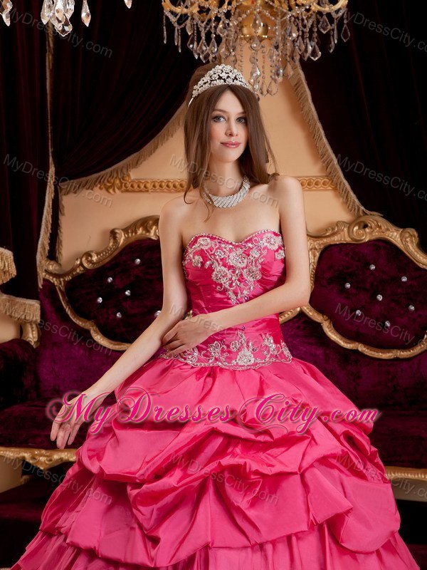 Discount Sweetheart Hot Pink Quinceanera Dress with Layers