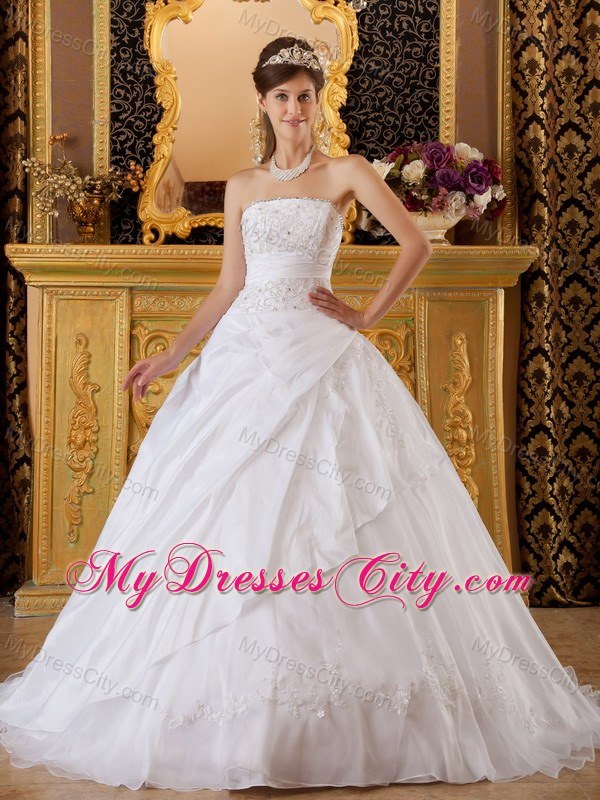 Cheap White A-line Appliques With Beading Dresses For 2013 Sweet 15