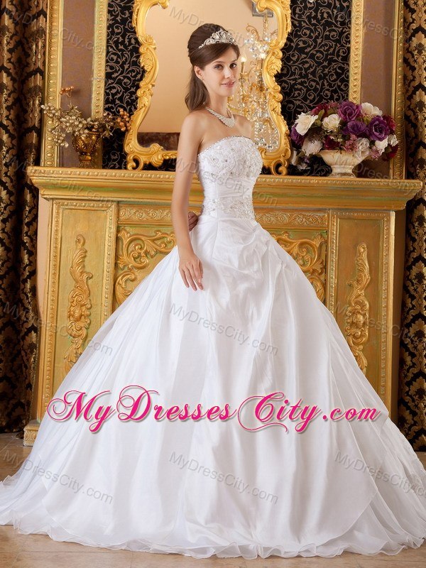 Cheap White A-line Appliques With Beading Dresses For 2013 Sweet 15