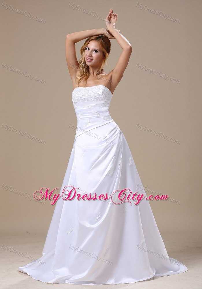 Beaded Decorate Bust and Appliques Wedding Anniversary Dress