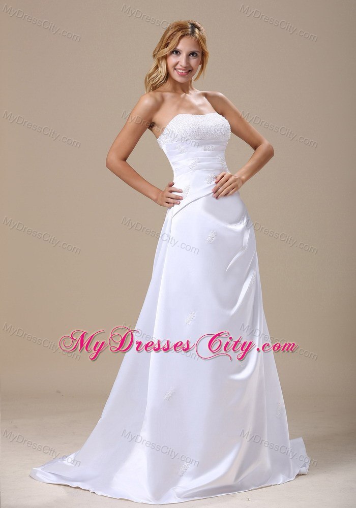 Beaded Decorate Bust and Appliques Wedding Anniversary Dress