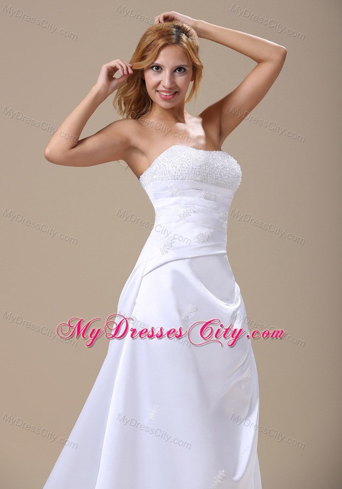 Beaded Decorate Bust and Appliques Wedding Anniversary Dress