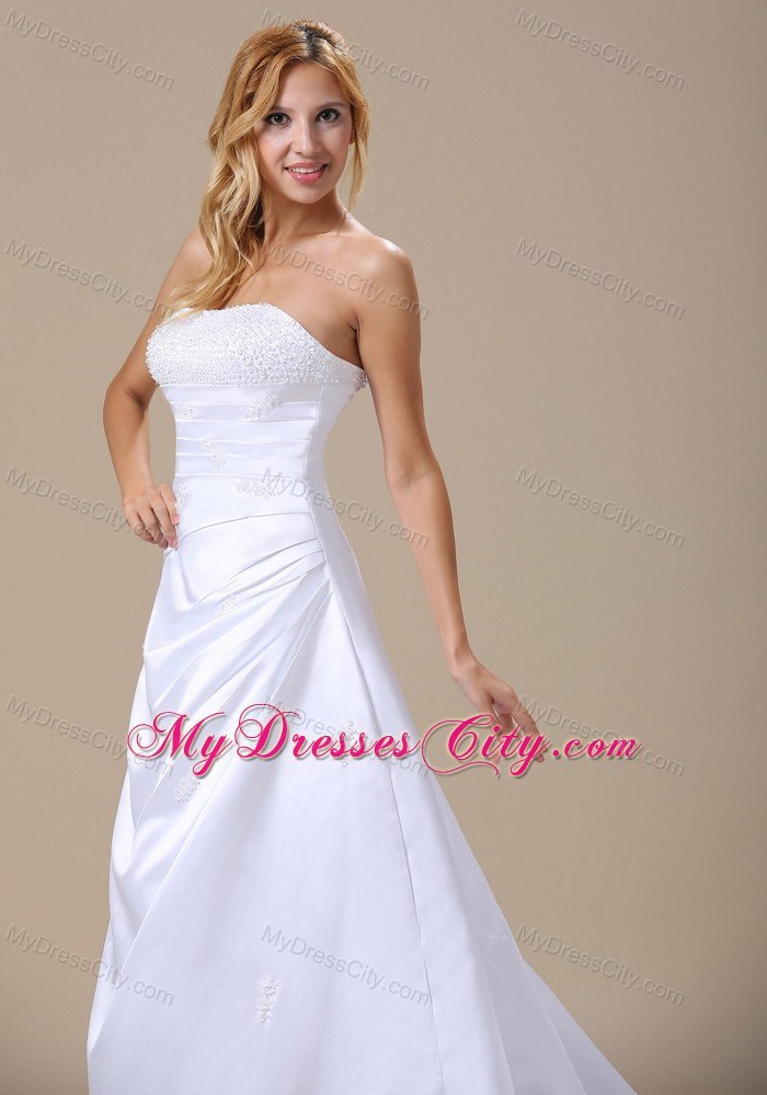 Beaded Decorate Bust and Appliques Wedding Anniversary Dress