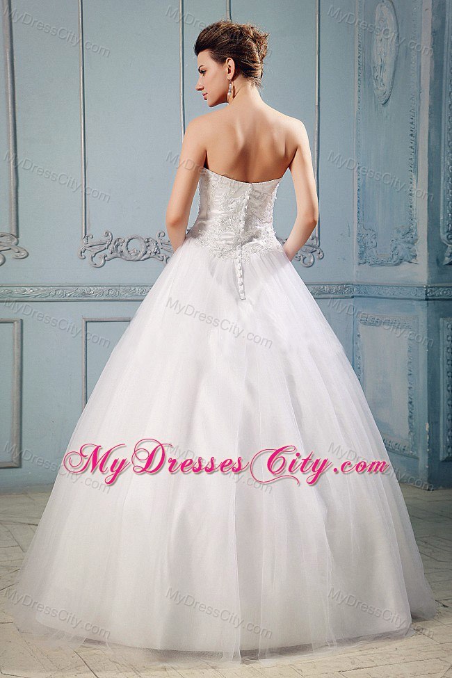 Sweetheart Princess Floor-length Appliques 2013 Wedding Dress