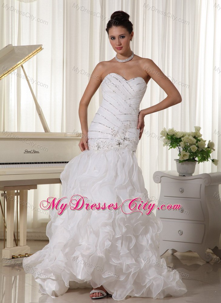 Mermaid Ruffles Sweetheart Beaded and Appliques for 2013 Wedding Dresses