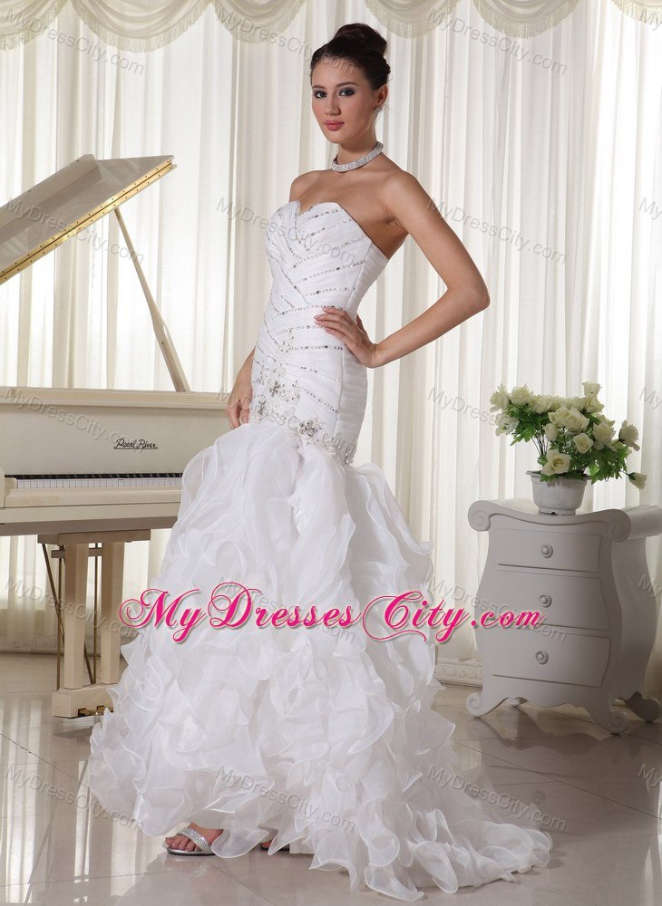 Mermaid Ruffles Sweetheart Beaded and Appliques for 2013 Wedding Dresses