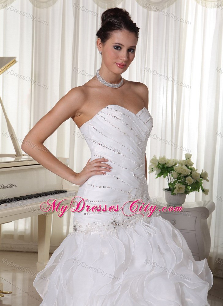 Mermaid Ruffles Sweetheart Beaded and Appliques for 2013 Wedding Dresses