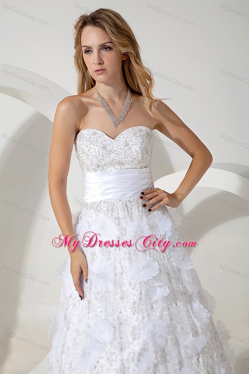 Sweetheart Special Fabric Bridal Dresses for Church Wedding