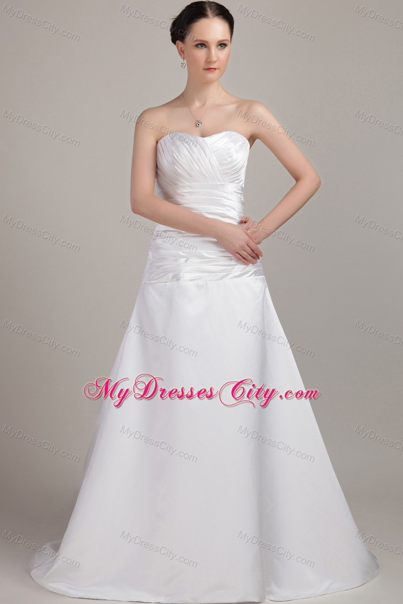 Romantic Ruches Sweetheart Wedding Dress for Church Wedding