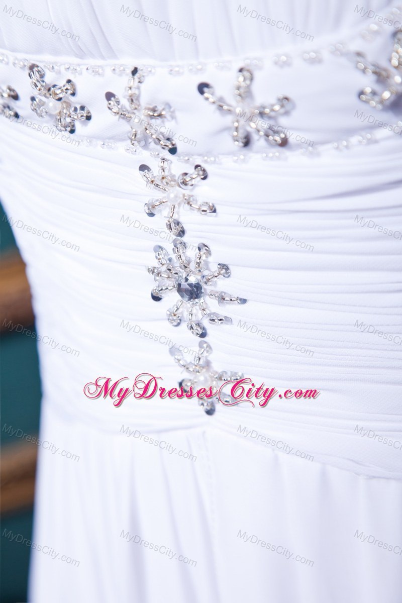 Plus Size Straps 2013 Wedding Dress with Beading and Ruches