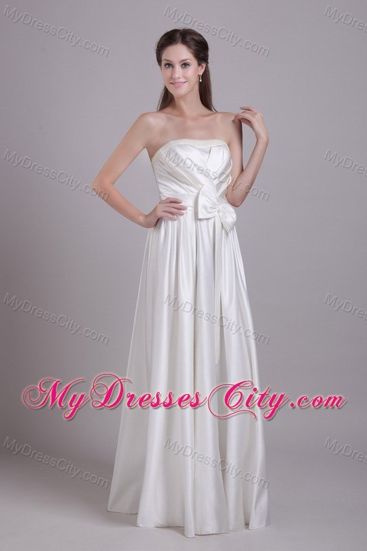 Strapless Taffeta Ruches and Bowknot Wedding Dress Online