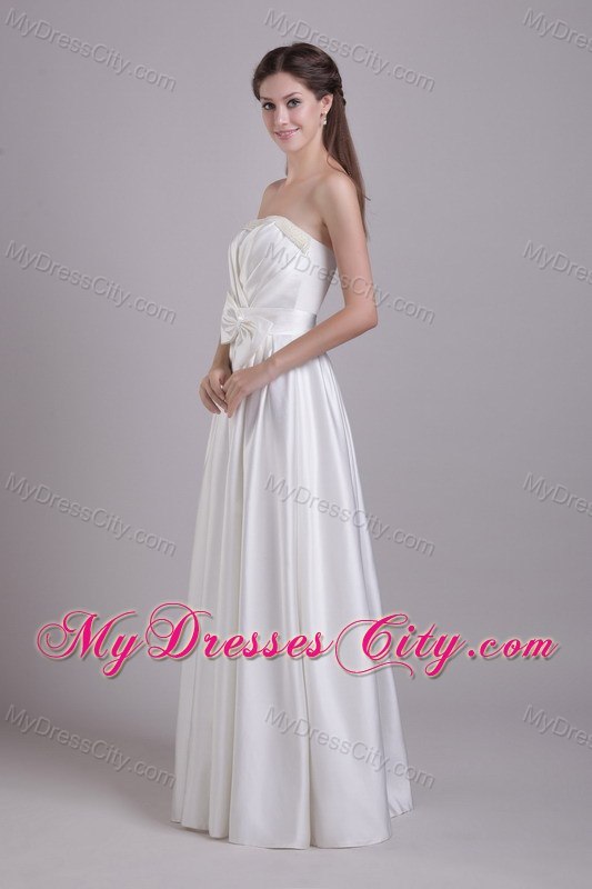 Strapless Taffeta Ruches and Bowknot Wedding Dress Online