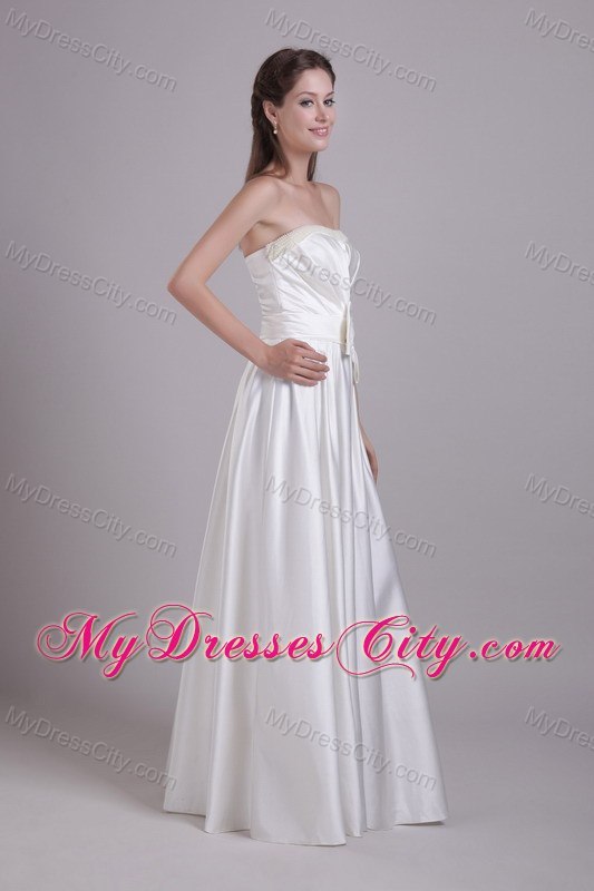 Strapless Taffeta Ruches and Bowknot Wedding Dress Online