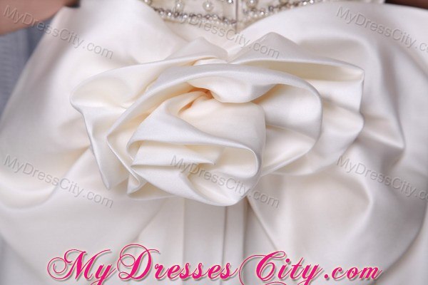 Strapless Ruches and Beading Wedding Dress for Church Wedding