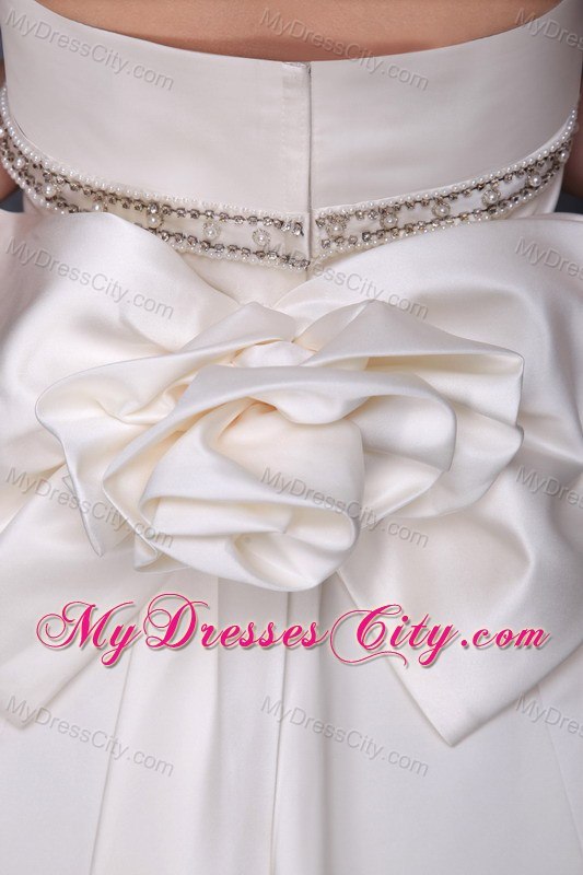 Strapless Ruches and Beading Wedding Dress for Church Wedding