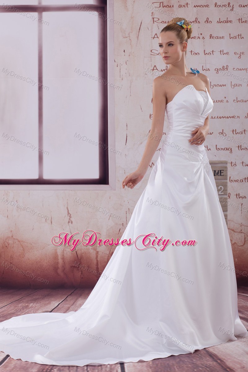 2013 Ruches Strapless Wedding Dress for The 25th Anniversary