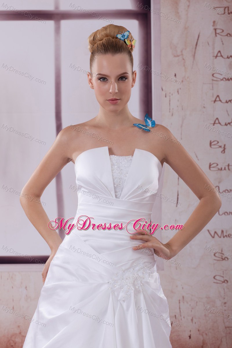 2013 Ruches Strapless Wedding Dress for The 25th Anniversary