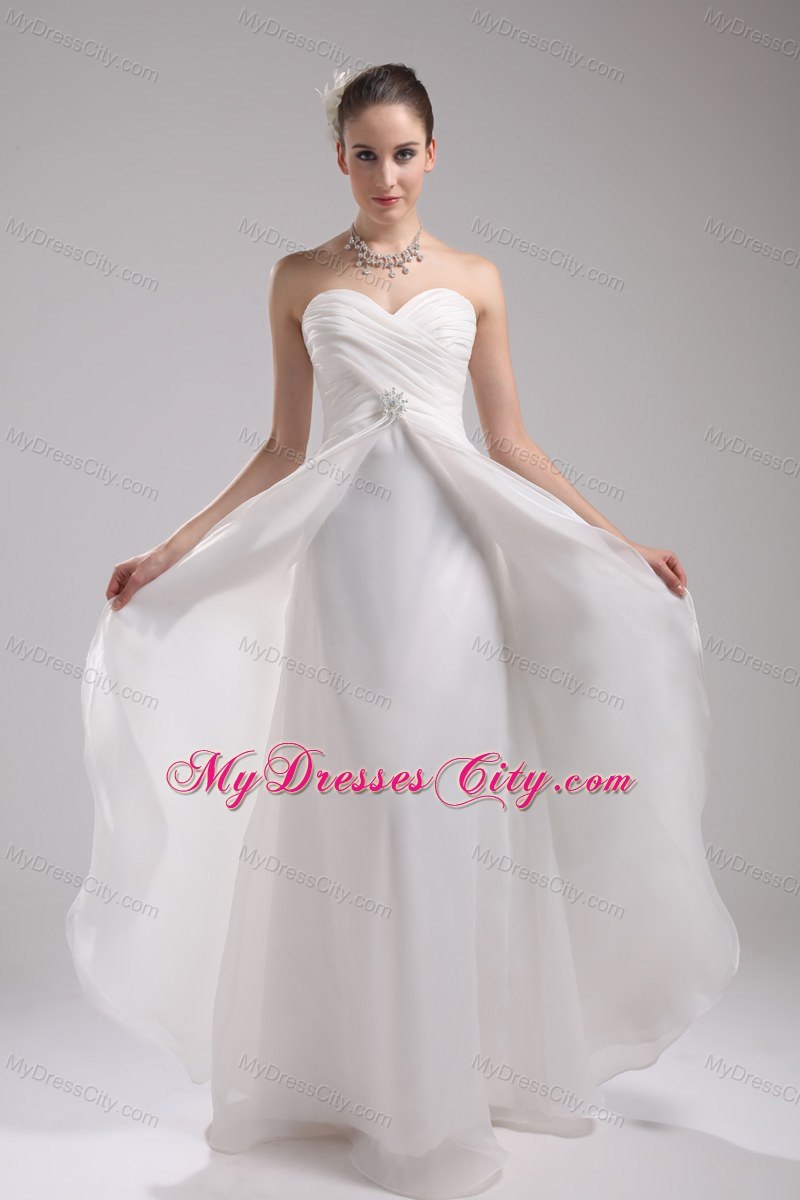 Column 2013 Wedding Dress with Sweetheart Ruches Organza